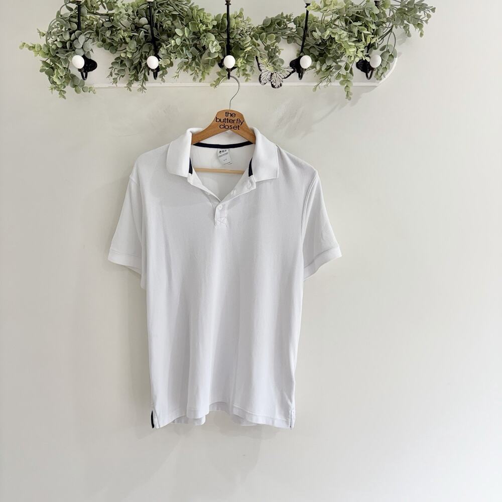 men's Helly Hansen Short Sleeve Polo White Shirt Standard Collar Small D 5738